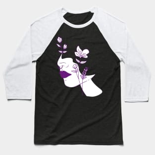 Beautiful Universe Flower Inspiration Purple & White Baseball T-Shirt